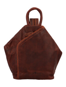 Trendy kožený dámský kabelko-batoh Green Woods Pierre, hnědý