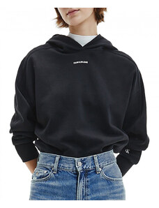 Calvin Klein Jeans dámská černá mikina MICRO BRANDING HOODIE