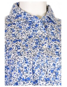 Luiz Dámská flanelová noční košile Květ - Modrá