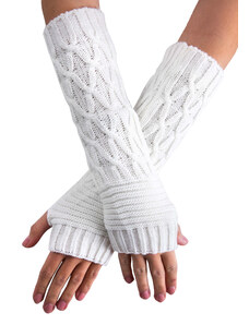 VFstyle krémové pletené návleky na ruce 30 cm