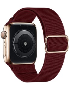 Crested Elastický navlékací řemínek pro Apple Watch 42, 44 a 45 mm s přezkou vínový