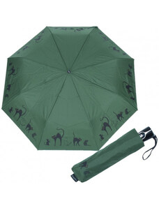 Doppler Fiber Magic Cats - dámský plně automatický deštník, zelená, plná barva