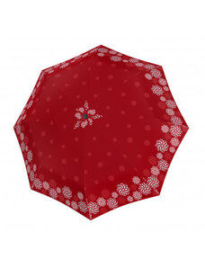 Doppler Fiber Magic Style - dámský plně automatický deštník, červená, květinový