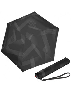Knirps KNIRPS US.050 VISION BLACK - lehký dámský skládací plochý deštník