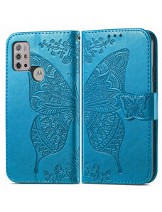Pouzdro MFashion Motorola Moto G10 / G20 / G30 - modré - Motýl