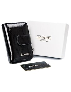 Módní kožená peněženka lakovaná černá - Lorenti 115SH černá