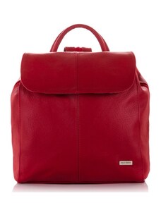 Moderní italský kožený batoh Kabelky od Hraběnky; červená