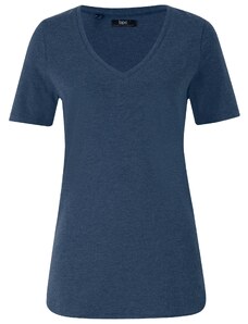 bonprix Tričko s hlubokým výstřihem do V Modrá