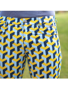 Dámské žluto-modré golfové kalhoty Colorido
