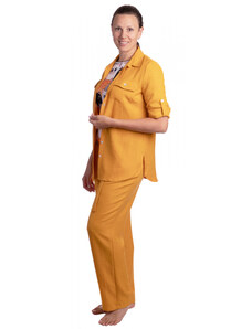 F001 - dámská dlouhá letní žlutá košile