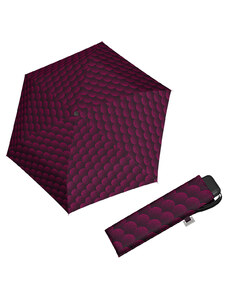 Doppler Mini Slim Carbonsteel TWISTER - dámský plochý skládací deštník vínová