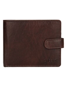 Kožená peněženka Lagen s přezkou - tmavě hnědá
