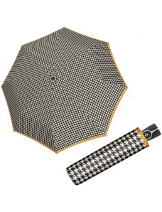 Doppler Fiber Magic ELEMENT – dámský plně automatický deštník, šedá, káro / kostka