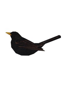 BeWooden Brož Blackbird Brooch ze dřeva