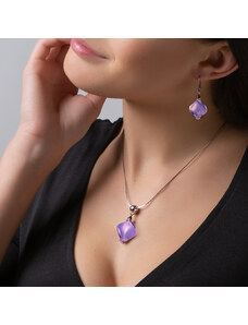 Dámsky Náhrdelník Hidden Passion Purple s perlou Lampglas