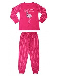 WOLF 2159 Dívčí pyžamo tm.růžové