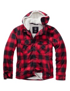 Brandit Bunda Lumberjacket Hooded červená | černá