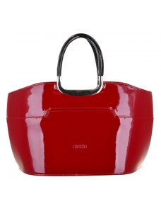 ELOAS Elegantní červená lakovaná kabelka do ruky