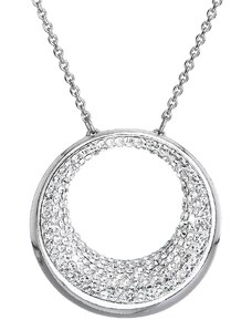 EVOLUTION GROUP Stříbrný náhrdelník s krystaly Preciosa bílý 32026.1 crystal