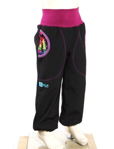 BajaDesign Jarní softshellové kalhoty pro holčičky, černé + grafity