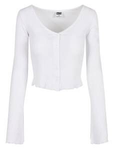 UC Ladies Dámský svetr se zkráceným žebrem v bílé barvě