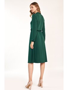 Nife Zelené šaty s vázáním S186