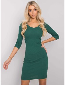 RUE PARIS Zelené přiléhavé šaty Kim dlouhý rukáv velikost 40 až 42, A1488