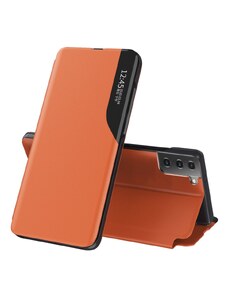 IZMAEL.eu Elegantní knižkové pouzdro View Case pro Samsung Galaxy S21 Plus 5G oranžová