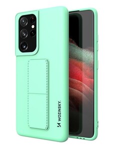 WOZINSKY Wozinsky pouzdro Kickstand pro Samsung Galaxy S21 Ultra 5G zelená
