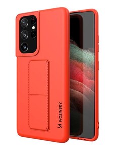 WOZINSKY Wozinsky pouzdro Kickstand pro Samsung Galaxy S21 Ultra 5G červená