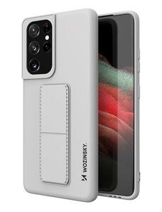 WOZINSKY Wozinsky pouzdro Kickstand pro Samsung Galaxy S21 Ultra 5G šedá