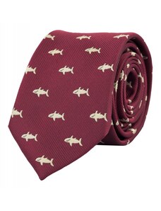 BUBIBUBI Červená kravata se žraloky