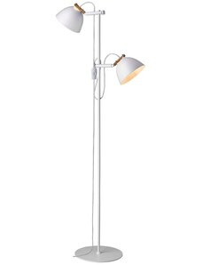 Bílá kovová stojací lampa se dvěma stínidly Halo Design Arhus 150 cm