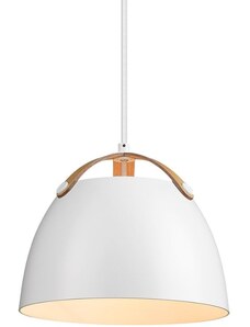 Bílé kovové závěsné světlo Halo Design Oslo 24 cm