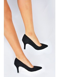 Fox Shoes Black Suede Women's Thin Heeled Stilettos