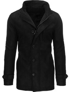 BASIC Černý pánský kabát na zip Černá