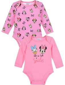 DISNEY RŮŽOVÝ SET 2 BODÝČEK MINNIE A DAISY Tmavě růžová