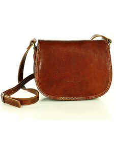 Kožená crossbody kabelka přes rameno Mazzini M12M7 camel