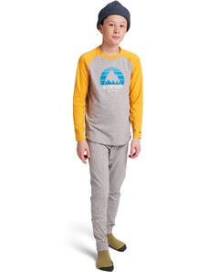 burton Dětské termoprádlo - tričko youth tech tee gray heather/cadmium yellow