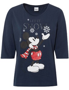 bonprix Triko s potiskem Mickey Mouse, 3/4rukáv Modrá