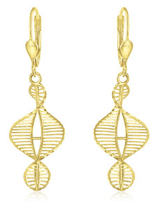 GEMMAX Jewelry Moderní zlaté visací náušnice Spirály GLEYN-36531
