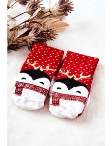 Kesi Vánoční ponožky Tučňák Červené