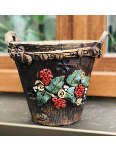 Keramika Javorník Květináč s uchy - bobulky