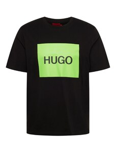 HUGO Red Tričko 'Dulive222' svítivě zelená / černá