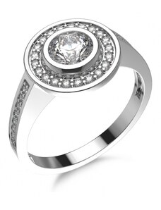 Couple, Honosný prsten Elizabeth, bílé zlato se zirkony, vel.: 55, ø17,5 mm, 5260501-0-55-1