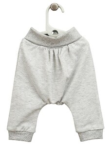 LORITA Kojenecké kalhoty harémky “Momo” s pruhy, šedé