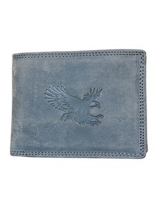 Šedá kožená peněženka The Wild force s orlem podélná + RFID