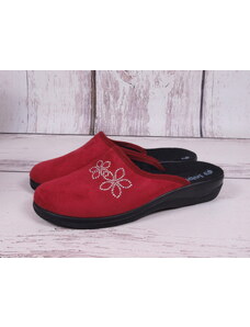 Pantofle papuče bačkory Inblu CA101-16 červené s kytičkami z kamínků