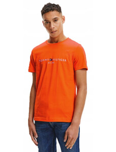 Tommy Hilfiger pánské oranžové triko Logo tee
