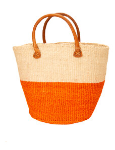 ATOA Velká pletená taška oranžová Sisal
